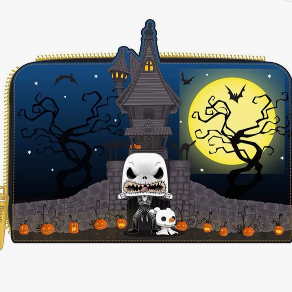 Loungefly‎ Funko Pop Jack Skellington Glow Zip Around Wallet